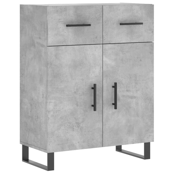 Kaappi betoninharmaa 69,5x34x180 cm tekninen puu