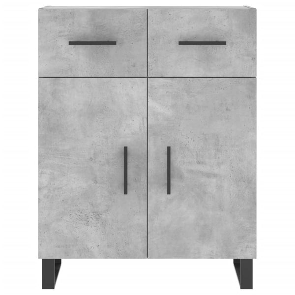 Kaappi betoninharmaa 69,5x34x180 cm tekninen puu