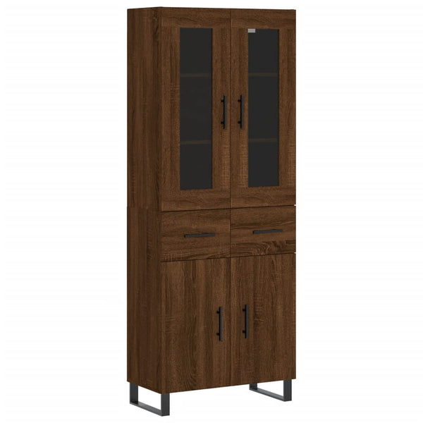 Kaappi ruskea tammi 69,5x34x180 cm tekninen puu