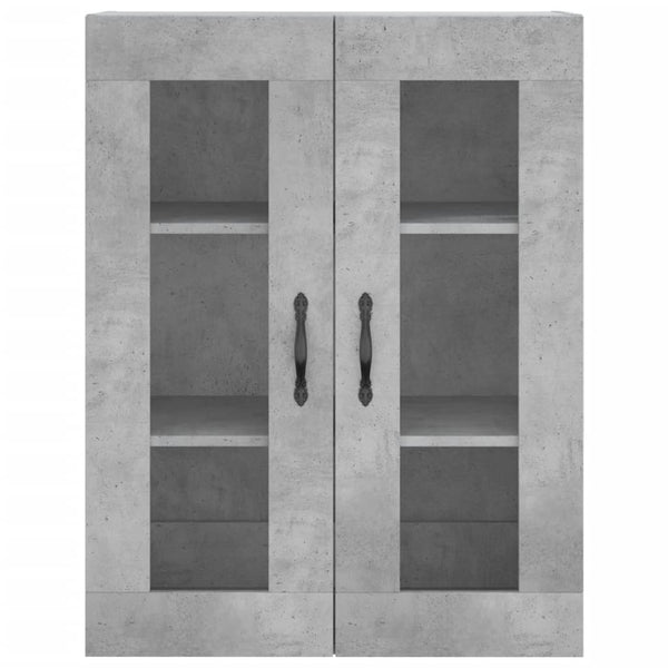 Kaappi betoninharmaa 69,5x34x180 cm tekninen puu (75)