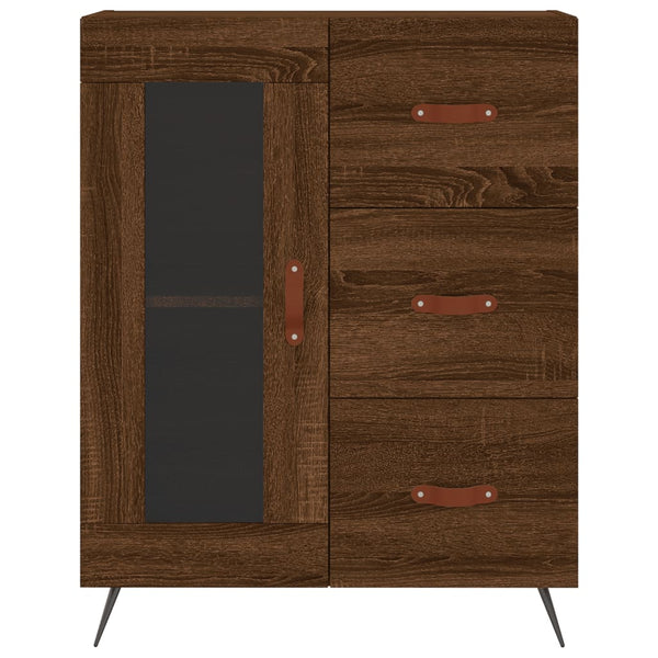 Kaappi ruskea tammi 69,5x34x180 cm tekninen puu