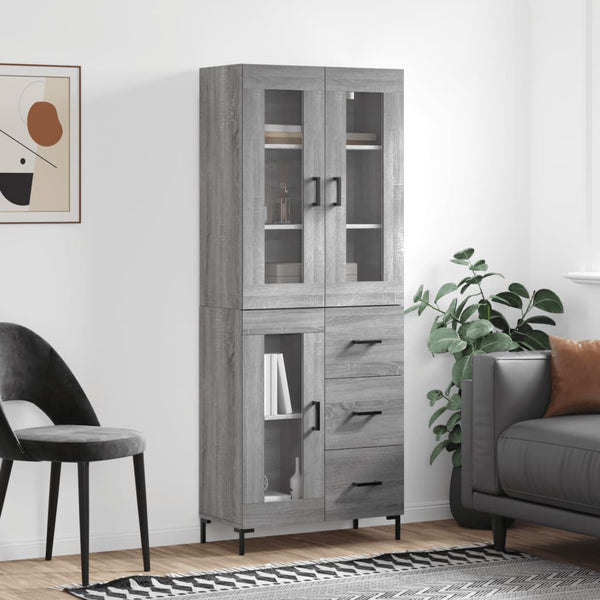 Kaappi harmaa Sonoma 69,5x34x180 cm tekninen puu