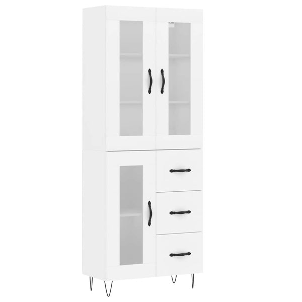 Valkoinen kaappi 34 cm 69,5x180 cm puusta teknisestä