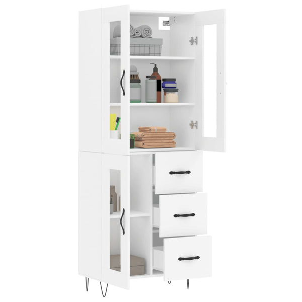 Valkoinen kaappi 34 cm 69,5x180 cm puusta teknisestä