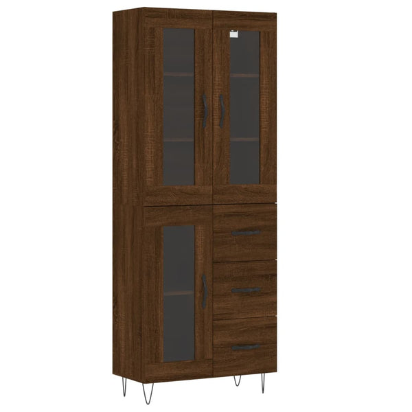 Kaappi ruskea tammi 69,5x34x180 cm tekninen puu
