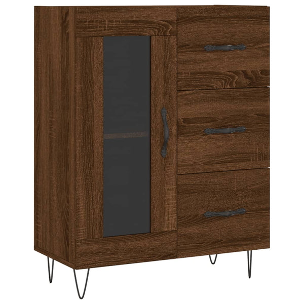Kaappi ruskea tammi 69,5x34x180 cm tekninen puu