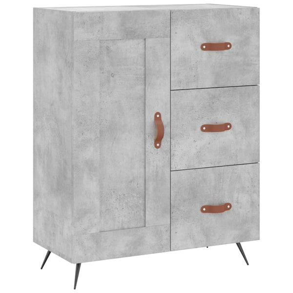 Kaappi betoninharmaa 69,5x34x180 cm tekninen puu