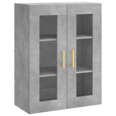 Kaappi betoninharmaa 69,5x34x180 cm tekninen puu