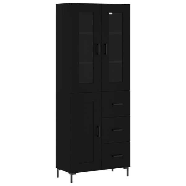 Kaappi musta 69,5x34x180 cm tekninen puu