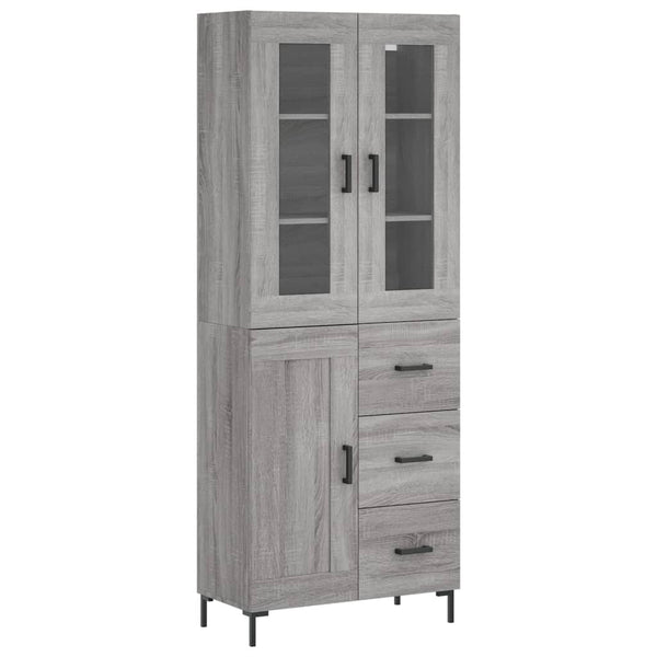 Sonoma tekninen puu harmaa 69,5x34x180 cm kaappi