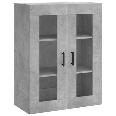 Kaappi betoninharmaa 69,5x34x180 cm tekninen puu