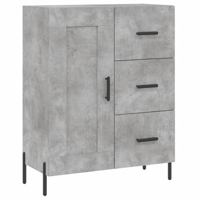 Kaappi betoninharmaa 69,5x34x180 cm tekninen puu