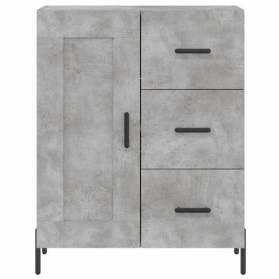 Kaappi betoninharmaa 69,5x34x180 cm tekninen puu