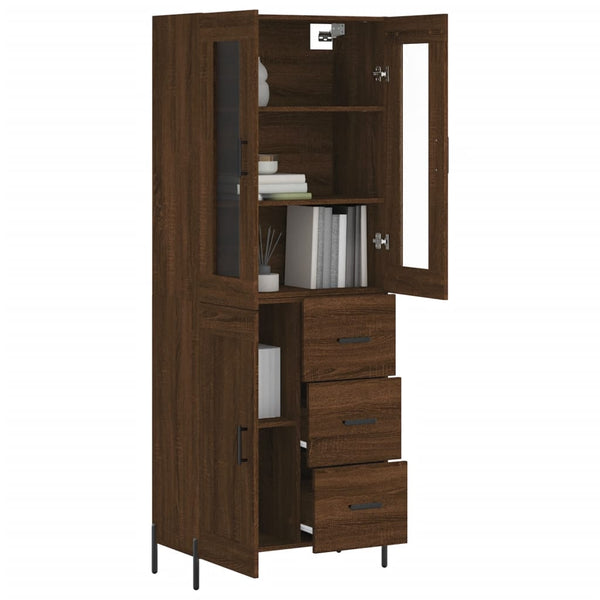 Kaappi ruskea tammi 69,5x34x180 cm tekninen puu