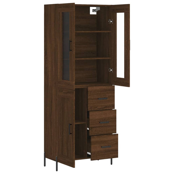 Kaappi ruskea tammi 69,5x34x180 cm tekninen puu