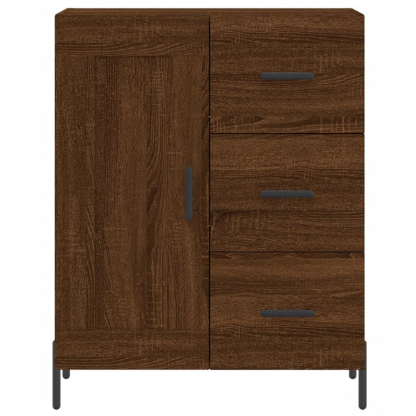 Kaappi ruskea tammi 69,5x34x180 cm tekninen puu