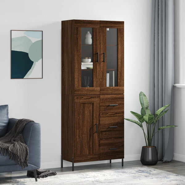 Kaappi ruskea tammi 69,5x34x180 cm tekninen puu