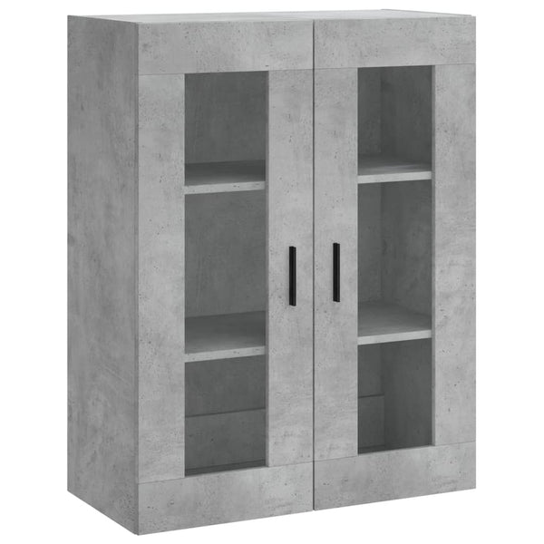Kaappi betoninharmaa 69,5x34x180 cm tekninen puu (71)