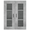 Kaappi betoninharmaa 69,5x34x180 cm tekninen puu (71)