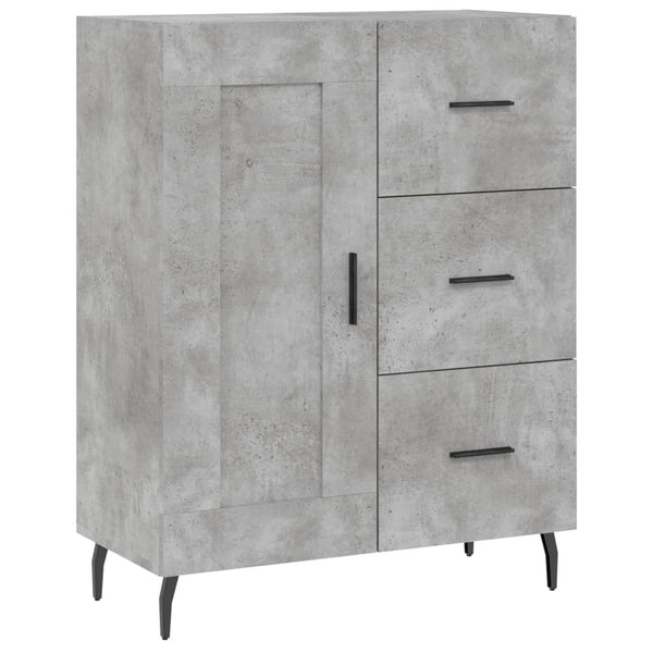 Kaappi betoninharmaa 69,5x34x180 cm tekninen puu (71)