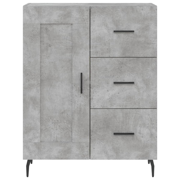 Kaappi betoninharmaa 69,5x34x180 cm tekninen puu (71)