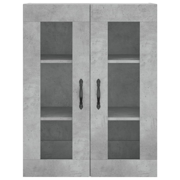 Kaappi betoninharmaa 69,5x34x180 cm tekninen puu (68)