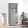 Kaappi betoninharmaa 69,5x34x180 cm tekninen puu (68)