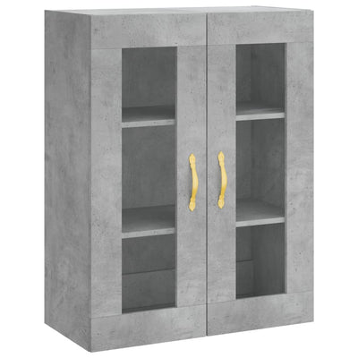 Kaappi betoninharmaa 69,5x34x180 cm tekninen puu