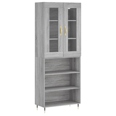 Kaappi harmaa Sonoma 69,5x34x180 cm tekninen puu