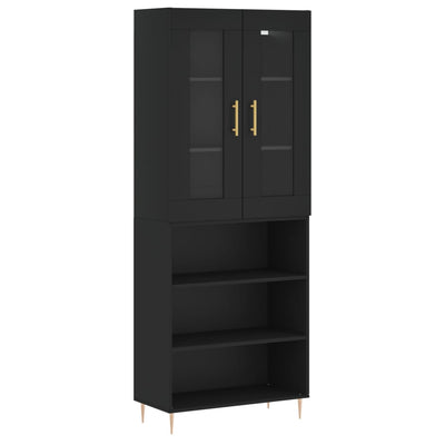 Kaappi musta 69,5x34x180 cm tekninen puu