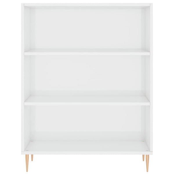 Kaappi korkeakiilto valkoinen 69,5x34x180 cm tekninen puu