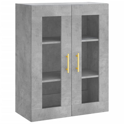 Kaappi betoninharmaa 69,5x34x180 cm tekninen puu