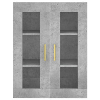 Kaappi betoninharmaa 69,5x34x180 cm tekninen puu