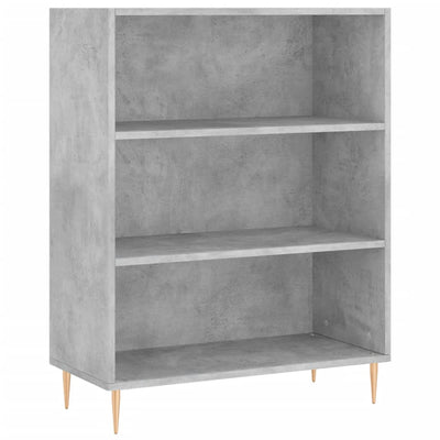 Kaappi betoninharmaa 69,5x34x180 cm tekninen puu