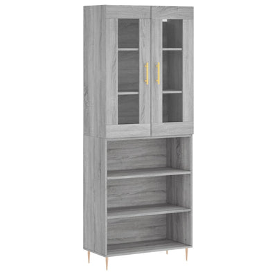 Kaappi harmaa Sonoma 69,5x34x180 cm tekninen puu
