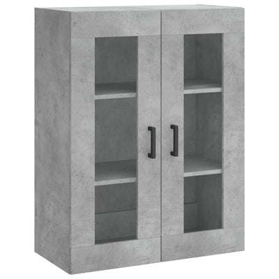 Kaappi betoninharmaa 69,5x34x180 cm tekninen puu