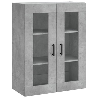 Kaappi betoninharmaa 69,5x34x180 cm tekninen puu