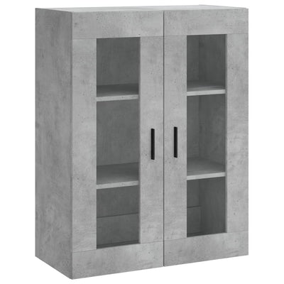 Kaappi betoninharmaa 69,5x34x180 cm tekninen puu