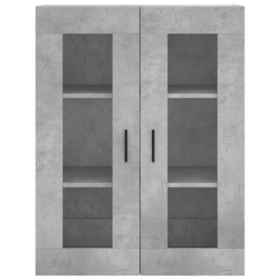 Kaappi betoninharmaa 69,5x34x180 cm tekninen puu