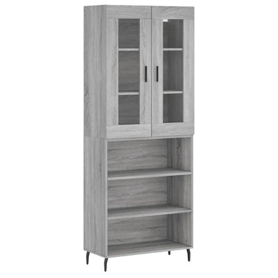 Kaappi harmaa Sonoma 69,5x34x180 cm tekninen puu