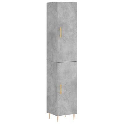 Kaappi betoninharmaa 34,5x34x180 cm tekninen puu