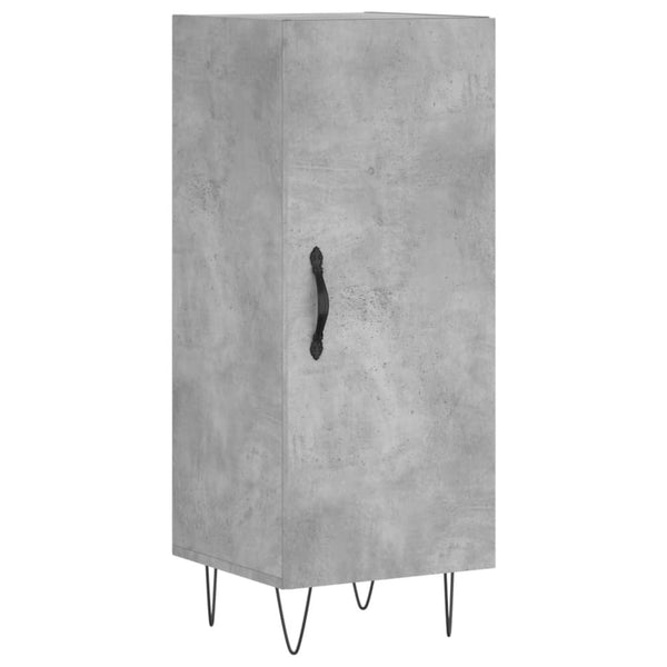 Tekninen puu kaappi, 34,5x34x180 cm, betoninharmaa