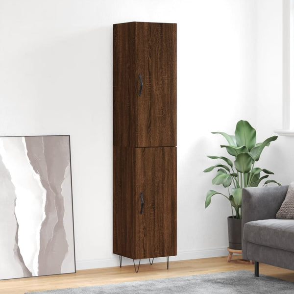 Kaappi ruskea tammi 34,5x34x180 cm tekninen puu