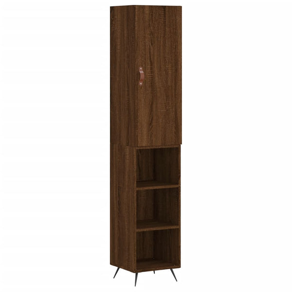 Kaappi ruskea tammi 34,5x34x180 cm tekninen puu