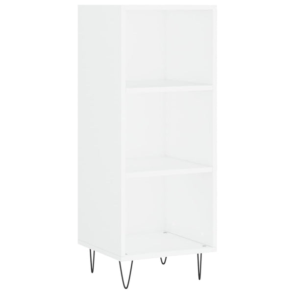 Valkoinen kaappi, mitat 34,5x34x180 cm, materiaali tekninen puu