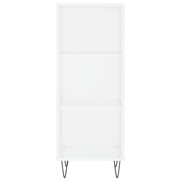 Valkoinen kaappi, mitat 34,5x34x180 cm, materiaali tekninen puu