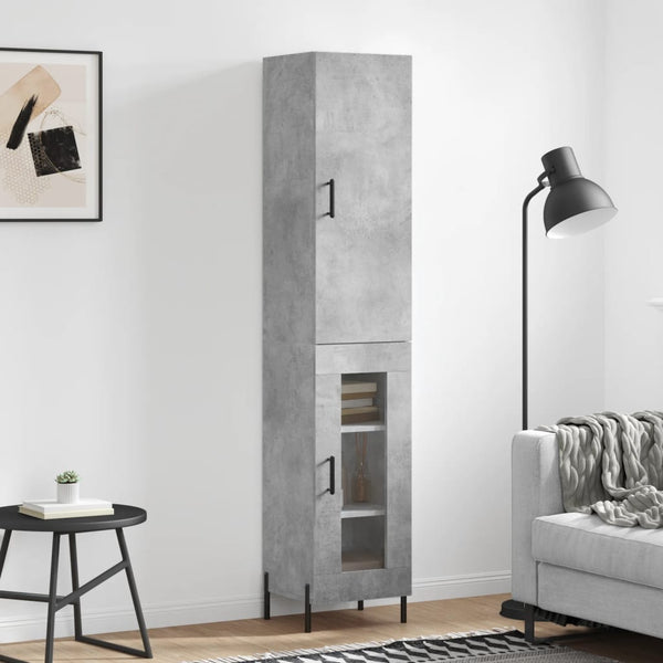 34,5x34x180 cm kaappi, väri betoninharmaa, tekninen puu materiaali