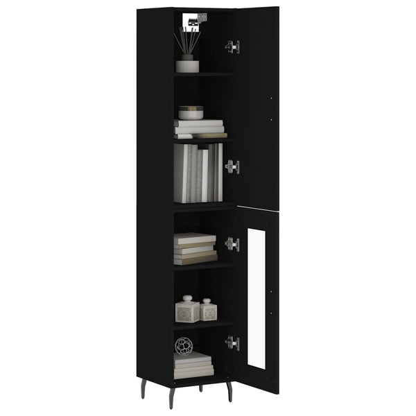 Kaappi musta 34,5x34x180 cm tekninen puu