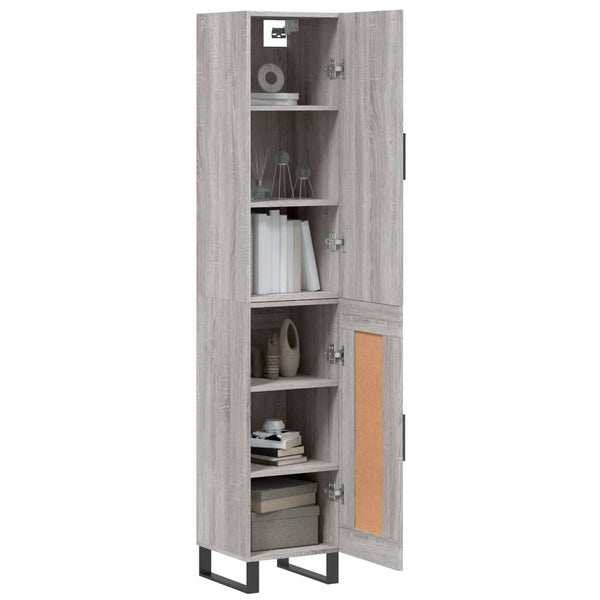 34,5x34x180 cm harmaasta teknisestä puusta Sonoma-kaappi