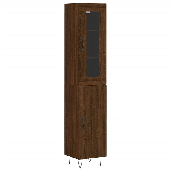 Kaappi ruskea tammi 34,5x34x180 cm tekninen puu